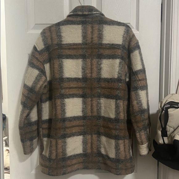 Textured Plaid Shirt Jacket - Picture 2 of 5